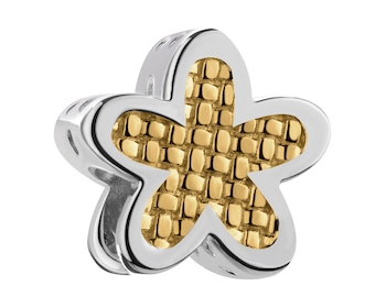 Zawieszka srebrna beads - kwiatek