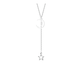 Naszyjnik srebrny - Księżyc, gwiazda