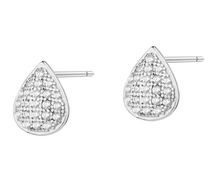 Kolczyki srebrne z cyrkoniami - łezki