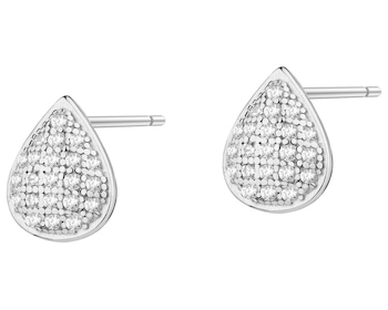 Kolczyki srebrne z cyrkoniami - łezki