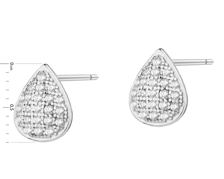 Rhodium Plated Silver Earrings with Cubic Zirconia