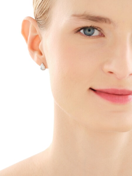 Rhodium Plated Silver Earrings with Cubic Zirconia