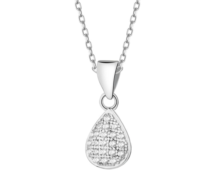 Zawieszka srebrna z cyrkoniami - łezka