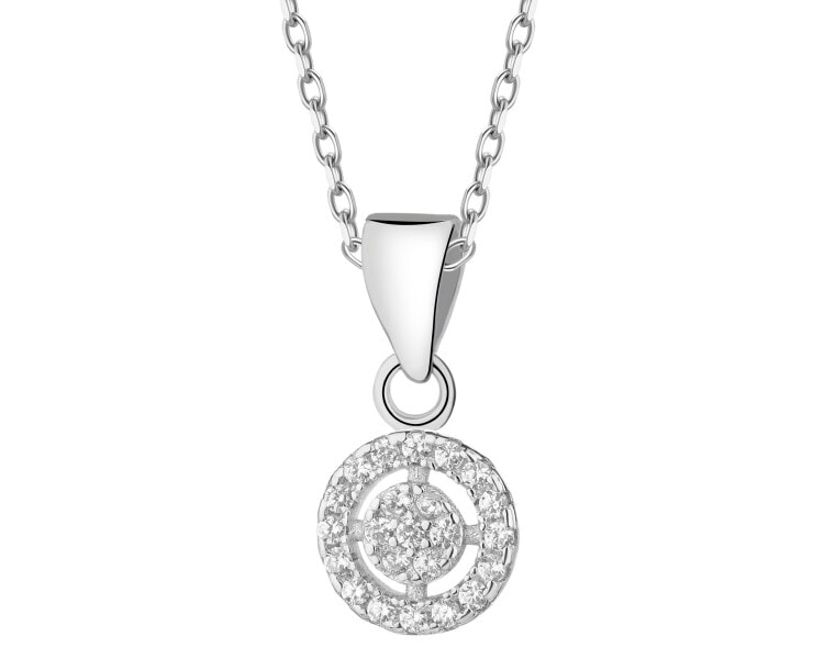 Zawieszka srebrna z cyrkoniami - koło