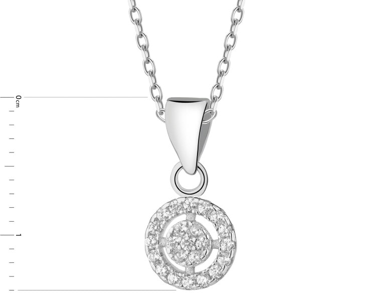Rhodium Plated Silver Pendant with Cubic Zirconia