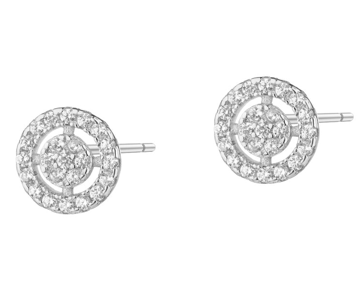 Kolczyki srebrne z cyrkoniami - koła