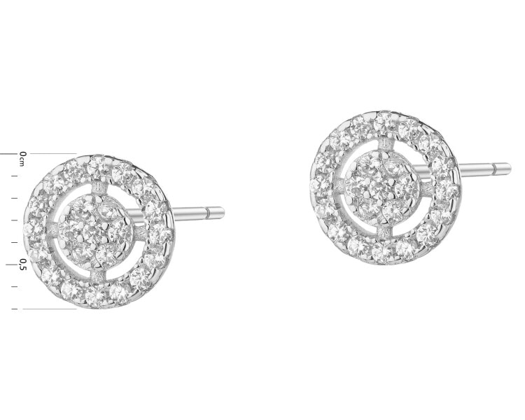 Rhodium Plated Silver Earrings with Cubic Zirconia