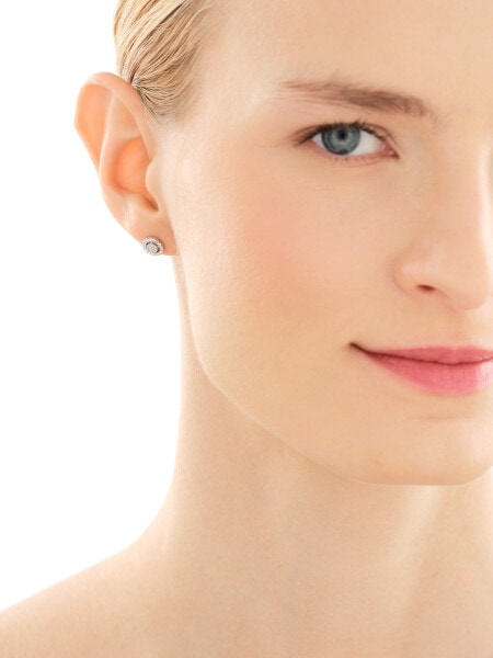 Rhodium Plated Silver Earrings with Cubic Zirconia