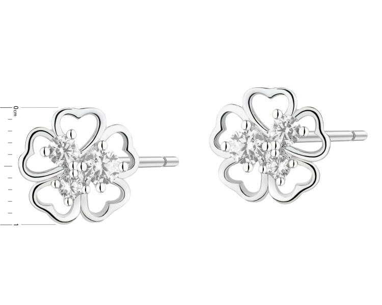 Rhodium Plated Silver Earrings with Cubic Zirconia