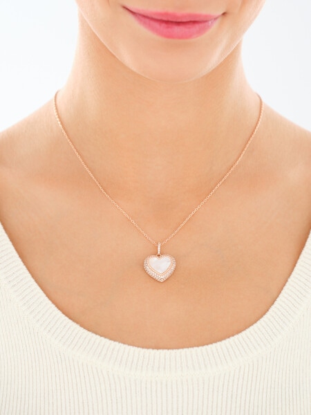 Gold-Plated Brass Necklace with Cubic Zirconia