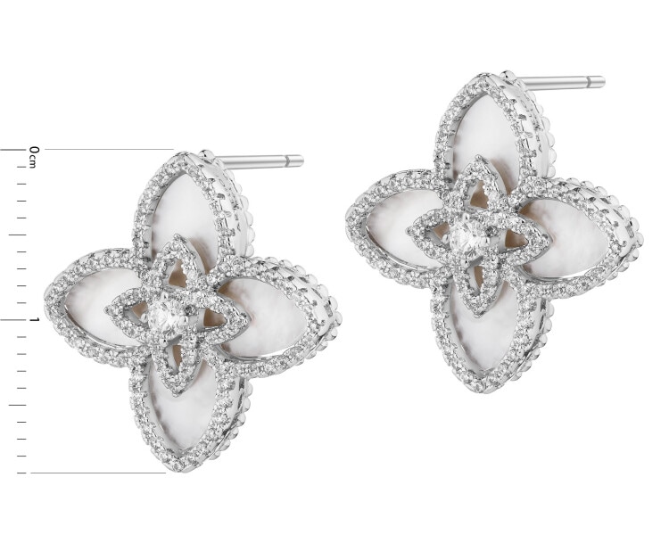 Gold-Plated Brass Earrings with Cubic Zirconia
