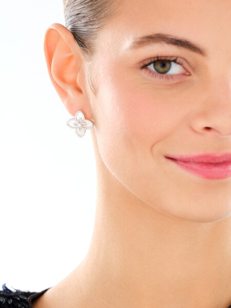 Gold-Plated Brass Earrings with Cubic Zirconia