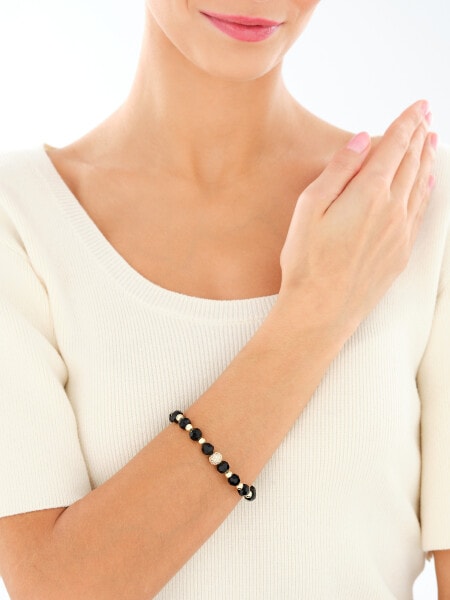 Gold-Plated Brass Bracelet with Glass