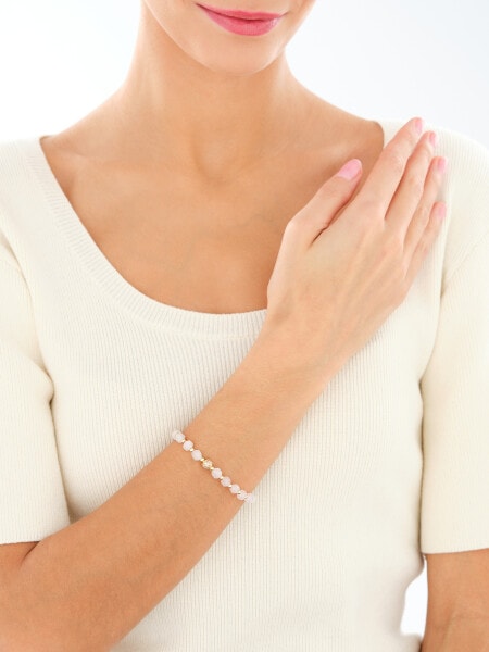 Gold-Plated Brass Bracelet with Quartz