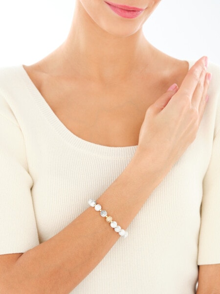 Gold-Plated Brass Bracelet with Howlite