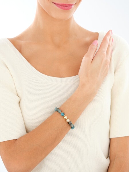 Gold-Plated Brass Bracelet with Apatite