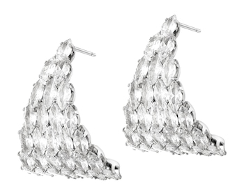 Kolczyki z mosiądzu rodowane z cyrkoniami