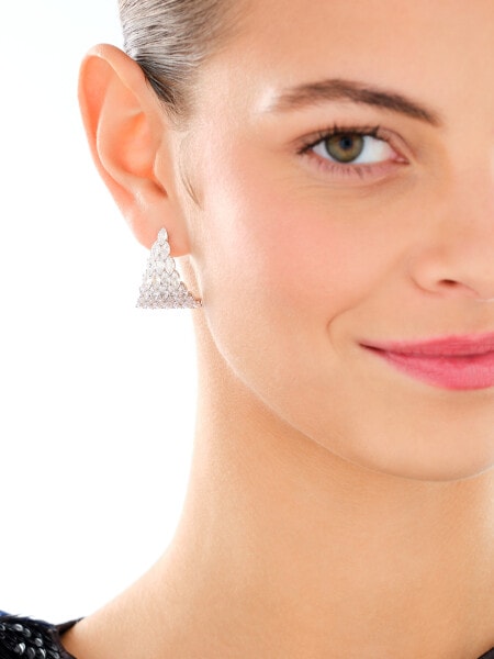 Rhodiované náušnice z mosazi se zirkony