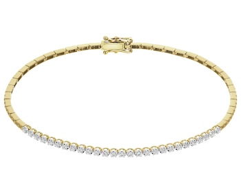 Bransoletka z żółtego złota z brylantami - 19 cm - 0,23 ct - próba 585