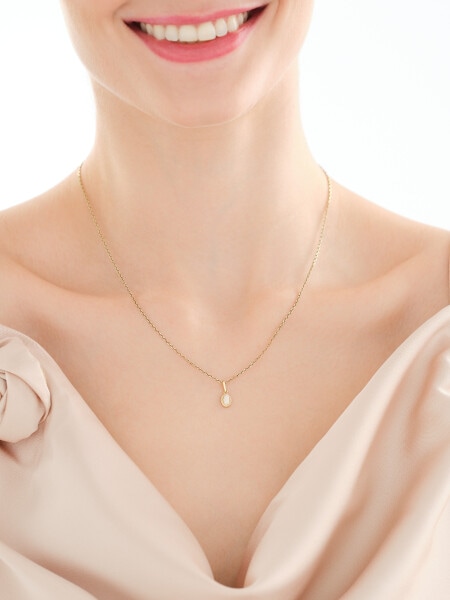 Złote kolczyki i zawieszka z opalami syntetycznymi - komplet