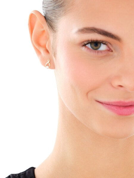 Złote kolczyki i zawieszka z cyrkoniami - komplet