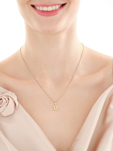 Złote kolczyki i zawieszka z cyrkoniami - komplet