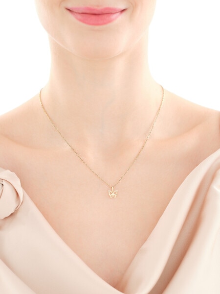 Złote kolczyki i zawieszka - komplet - motyle