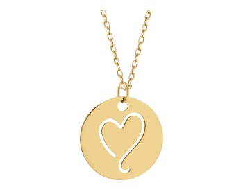 Naszyjnik srebrny - serce, koło