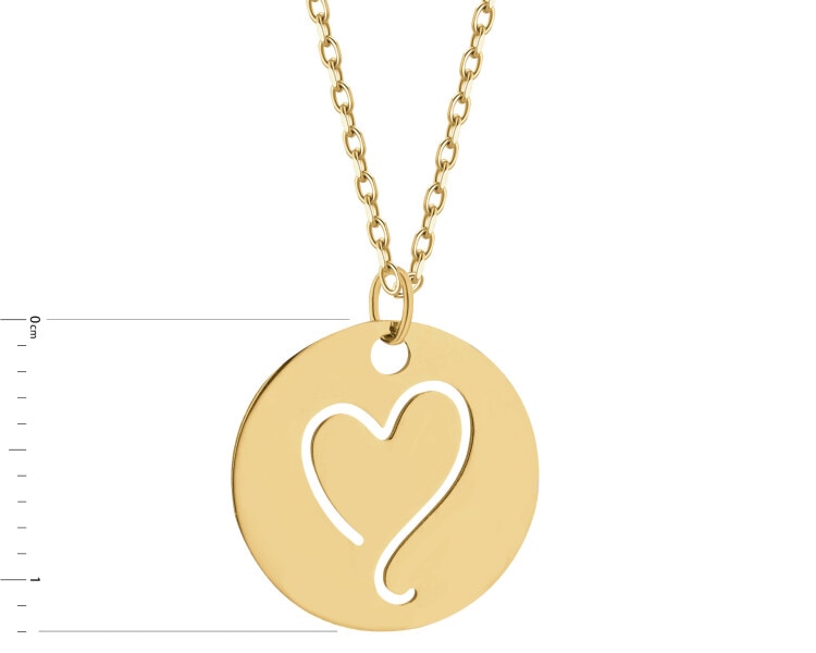 Naszyjnik srebrny - serce, koło