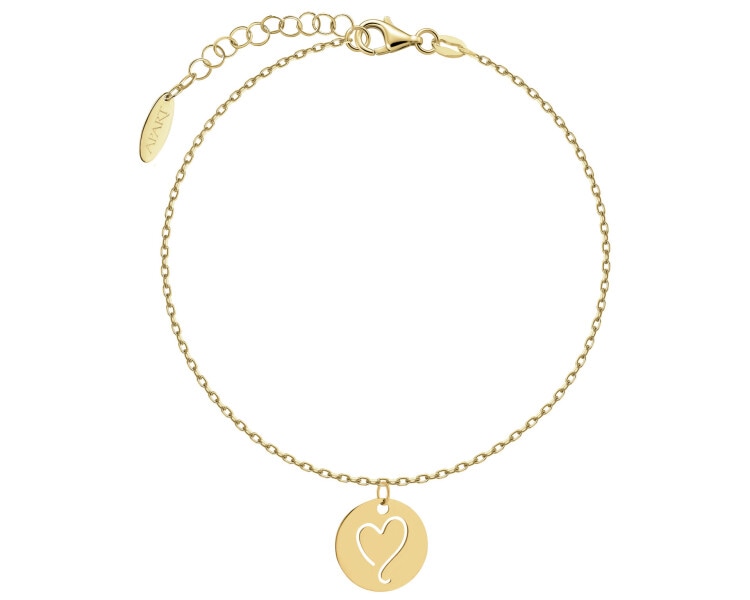 Bransoletka srebrna - serce, koło