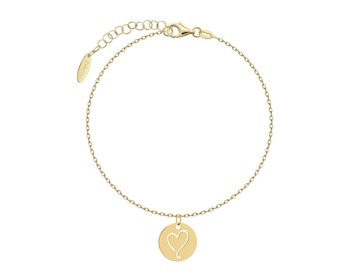 Bransoletka srebrna - serce, koło