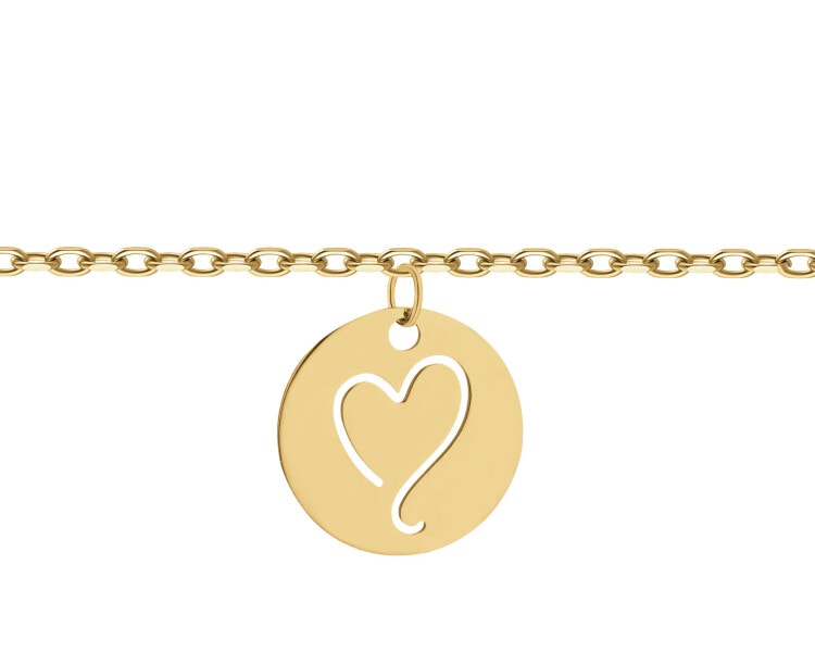 Bransoletka srebrna - serce, koło