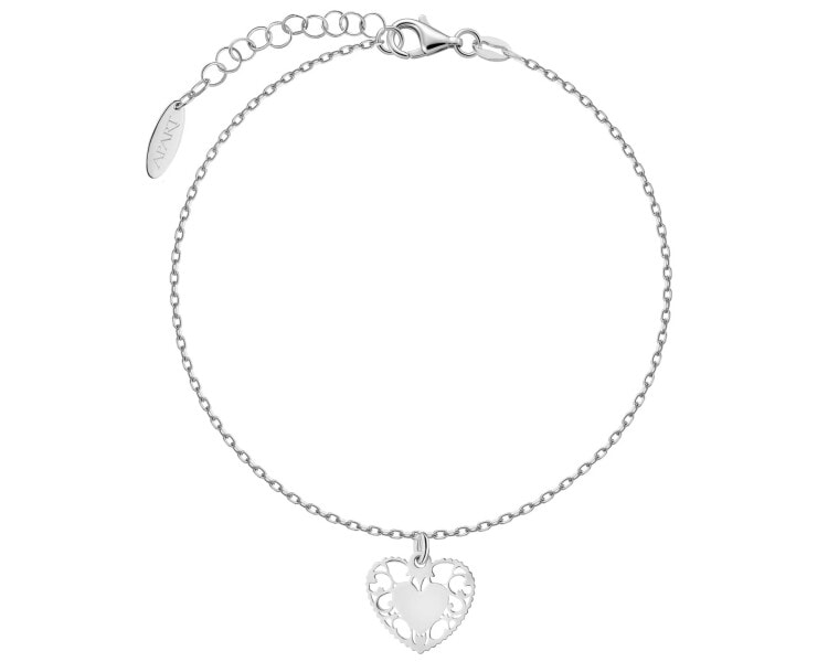 Bransoletka srebrna - serca