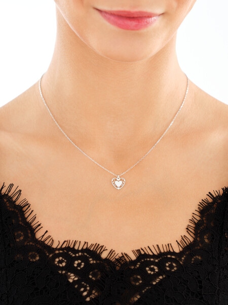 Naszyjnik srebrny - serca