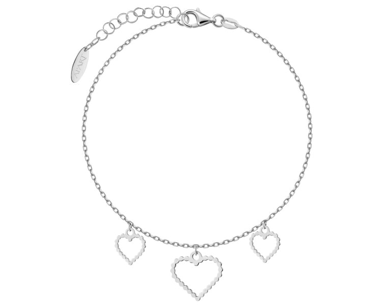 Bransoletka srebrna - serca