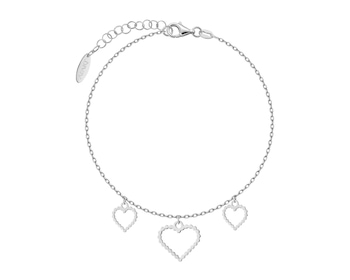 Bransoletka srebrna - serca