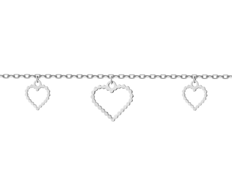 Bransoletka srebrna - serca