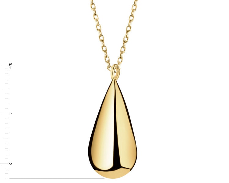 Pozlacený stříbrný náhrdelník - slza