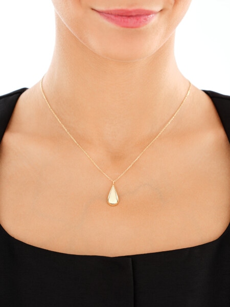 Pozlacený stříbrný náhrdelník - slza