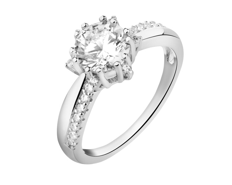 Pierścionek srebrny z cyrkoniami