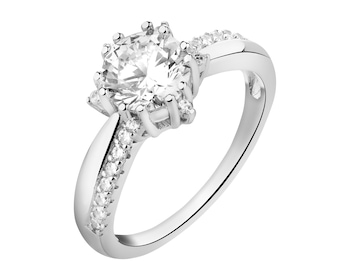 Pierścionek srebrny z cyrkoniami