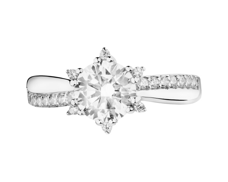 Pierścionek srebrny z cyrkoniami