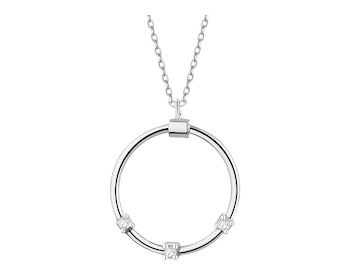 Naszyjnik srebrny z cyrkoniami - koło