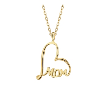 Naszyjnik srebrny - mama, serce