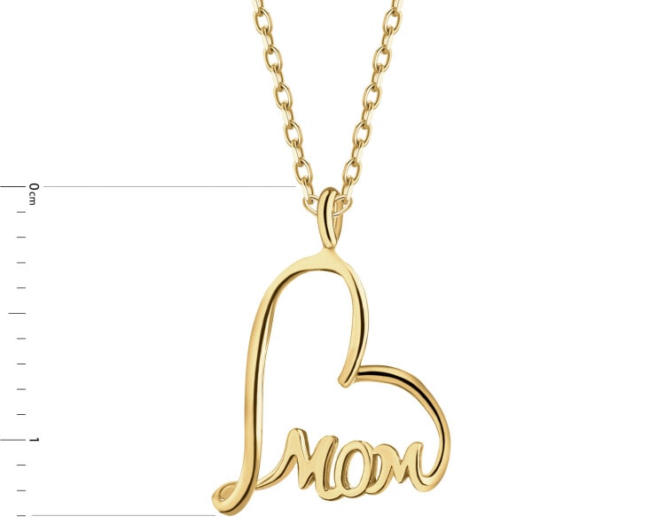 Naszyjnik srebrny - mama, serce