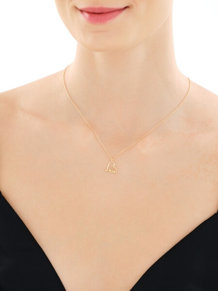 Naszyjnik srebrny - mama, serce