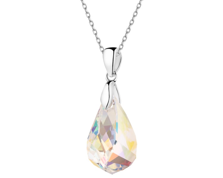 Zawieszka srebrna ze szlifowanym szkłem