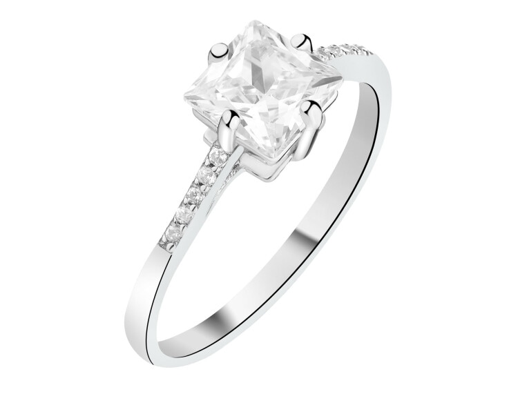 Pierścionek srebrny z cyrkoniami