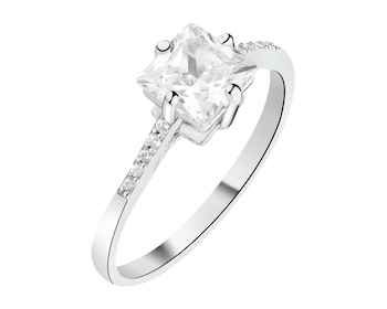 Pierścionek srebrny z cyrkoniami