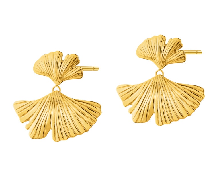 Kolczyki ze stali szlachetnej - miłorząb